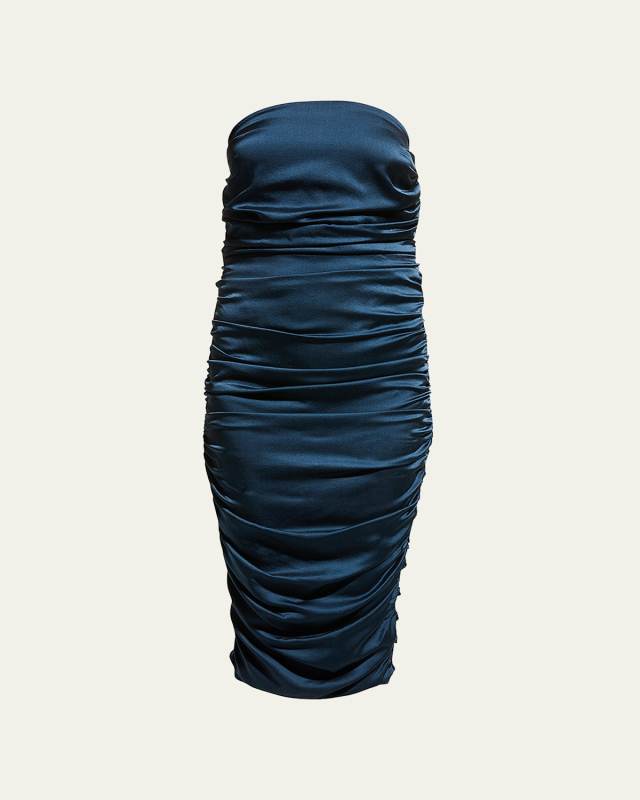 Kupa Ruched Strapless Midi Dress